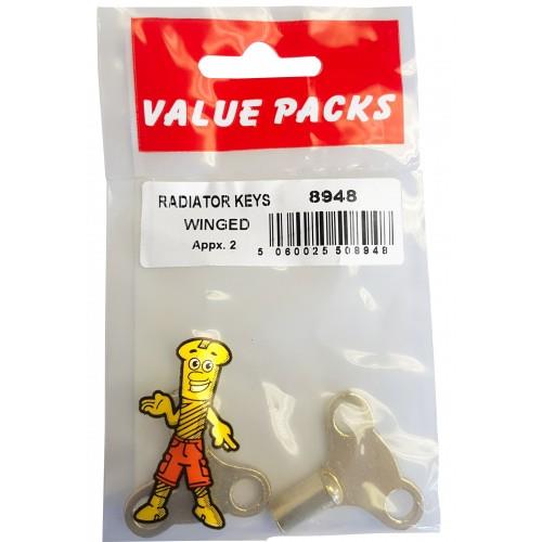Value Pack Radiator Keys (Winged) 2 Per Pack Value Pack Radiator Keys (Winged) 2 Per Pack